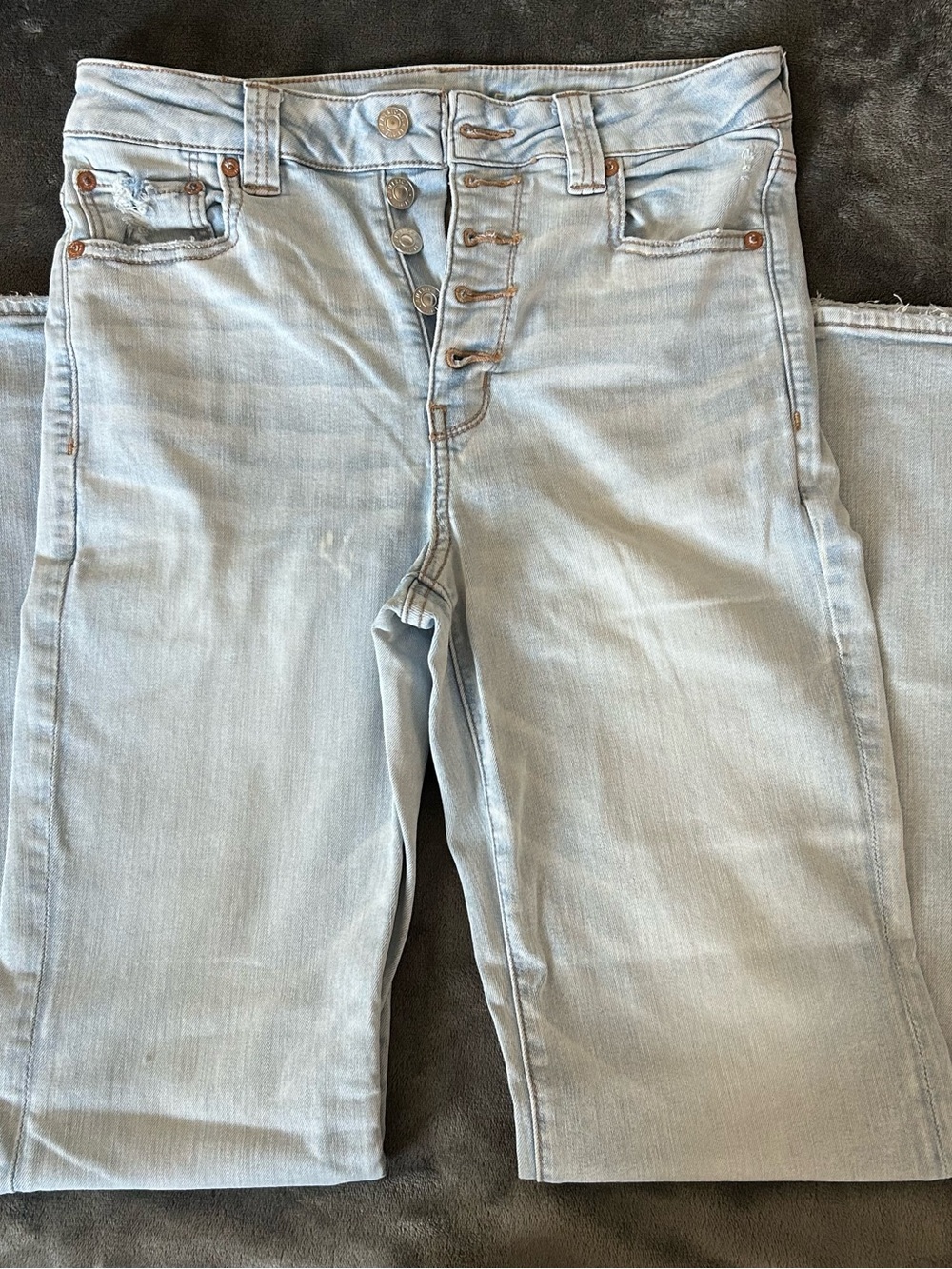 American Eagle AE Super High Waisted Flare Light Wash Boot Cut Jeans